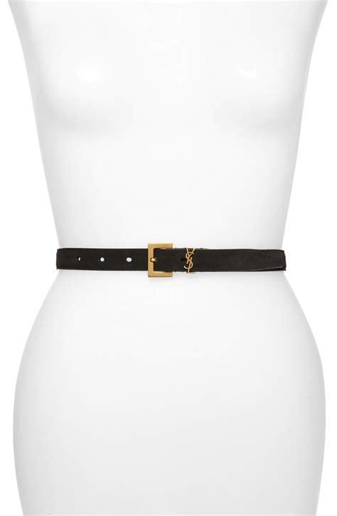 ysl thin belt women's|saint laurent monogram suede belt.